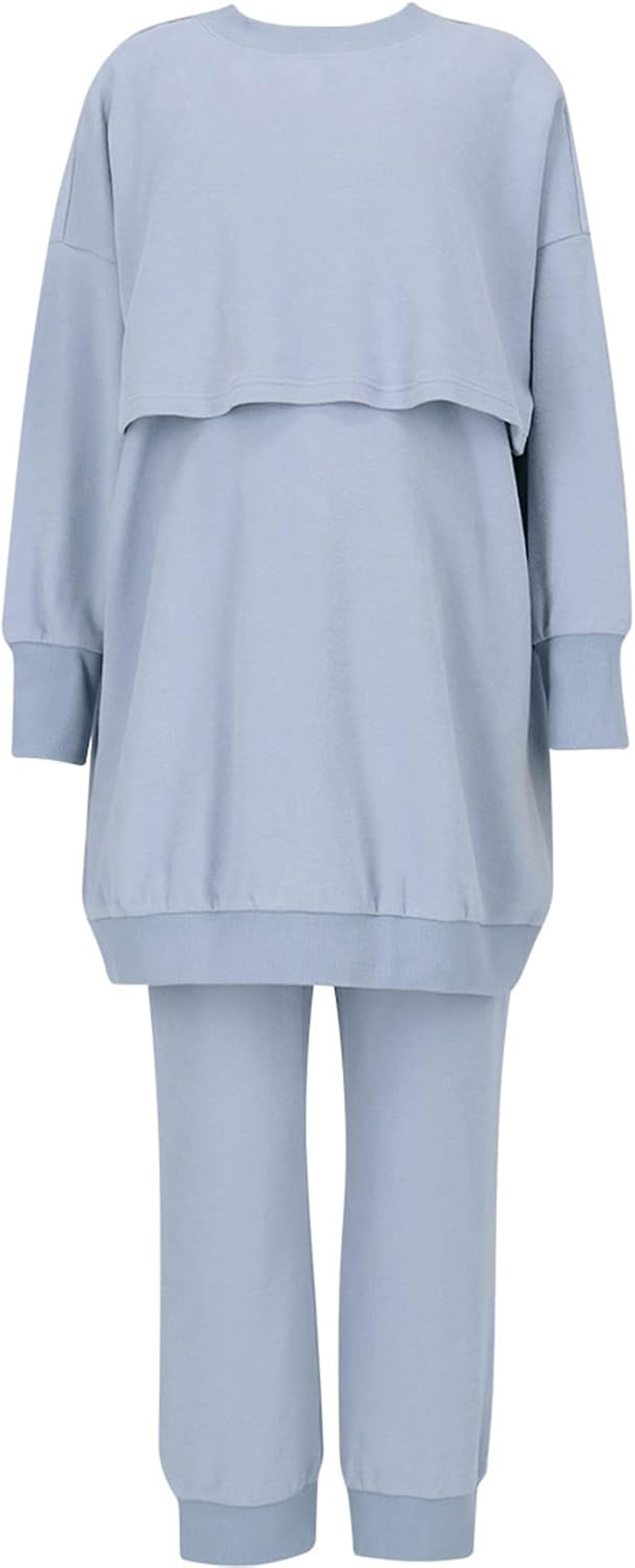 Wacoal Maternity MFY463 Women'S Maternity Pajamas, before and Postpartum Use, Cotton Blend (Main Body) with Nursing Opening, Long Sleeve Pants