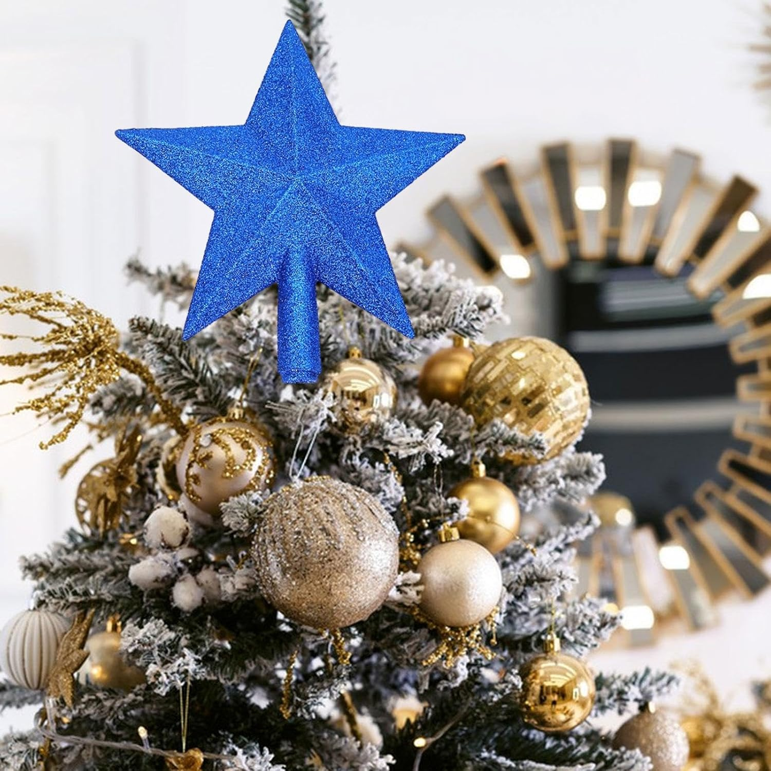 Generic Christmas Tree Top Star Christmas Tree Toppers Star for Christmas Tree Top for Bedroom, Blue image number 2