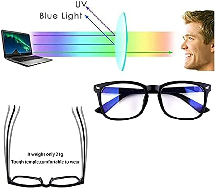 Blue Light Blocking Glasses(2-Pack) for anti Headache and Eyes Strain Super Light Weight Computer Gaming Glasses Fashion Accessories，Unisex for Women Mother Girl and Men Father BOY image number 1
