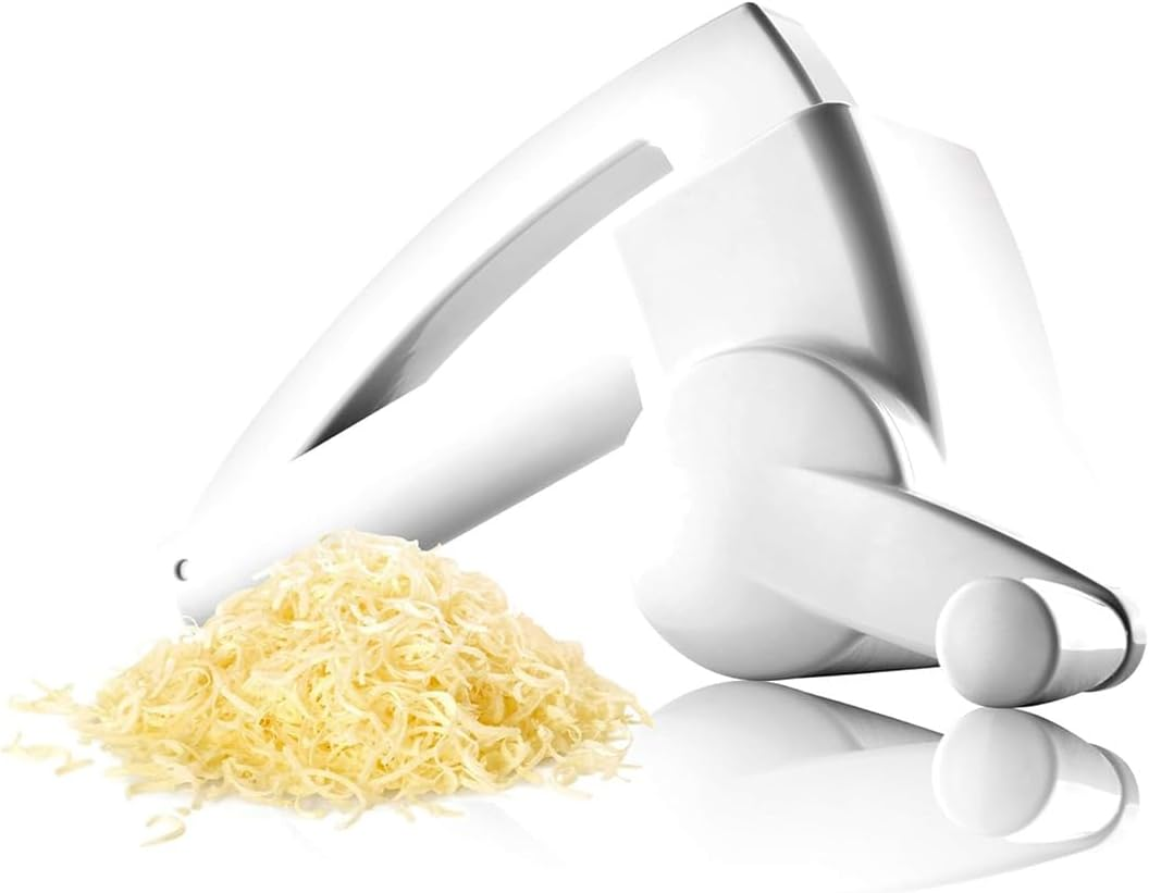 Avilia Hand Crank Grater for Cheese, Chocolate and Vegetables - Kitchen Gadget, Durable Plastic Frame, Stainless Steel Blade, Dishwasher Safe, Ambidextrous, 17 X 13 X 9 Cm image number 3