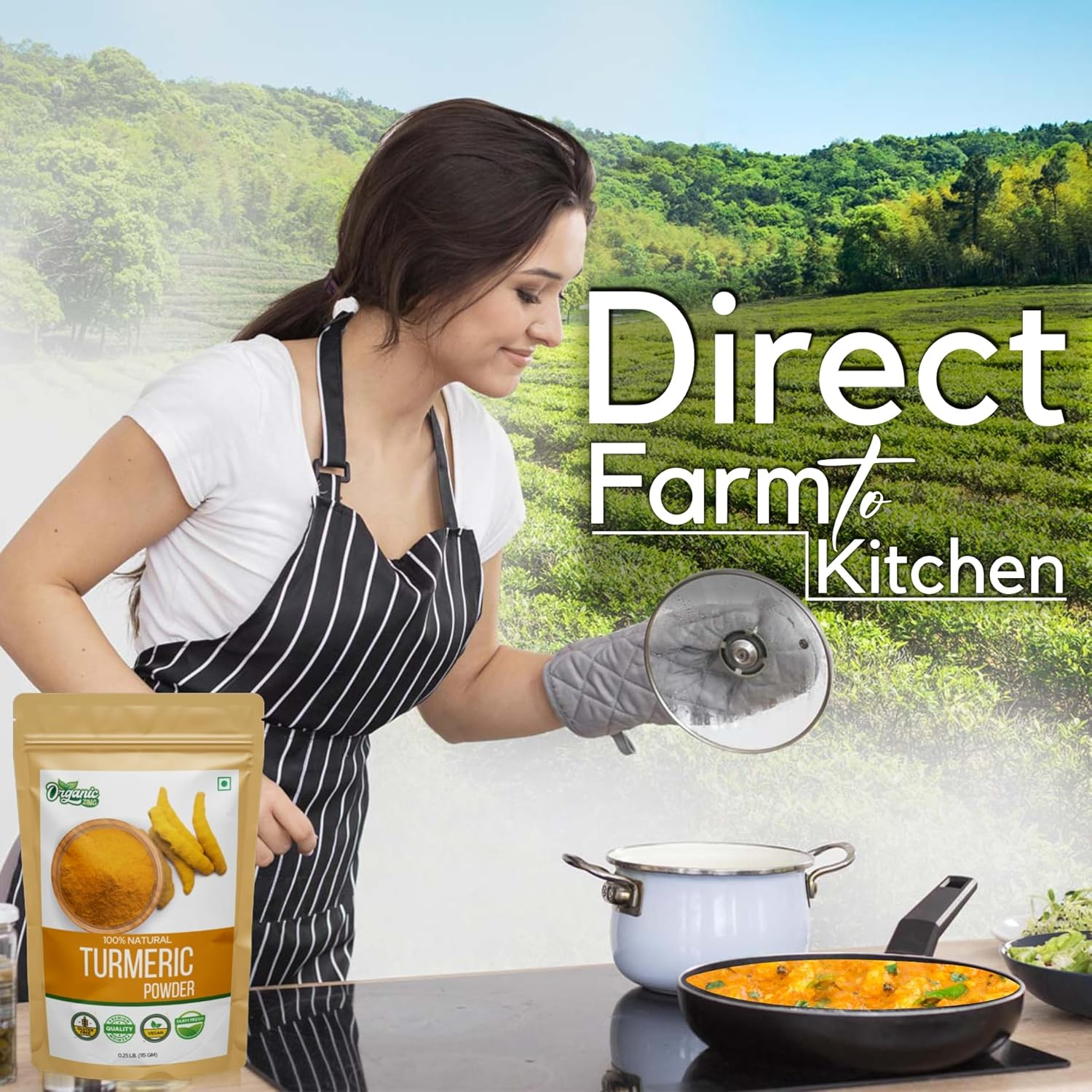 Organic Zing Turmeric Powder - 115 G / 4 Oz | Finely Ground Turmeric Root for Cooking & DIY Food Recipes image number 5