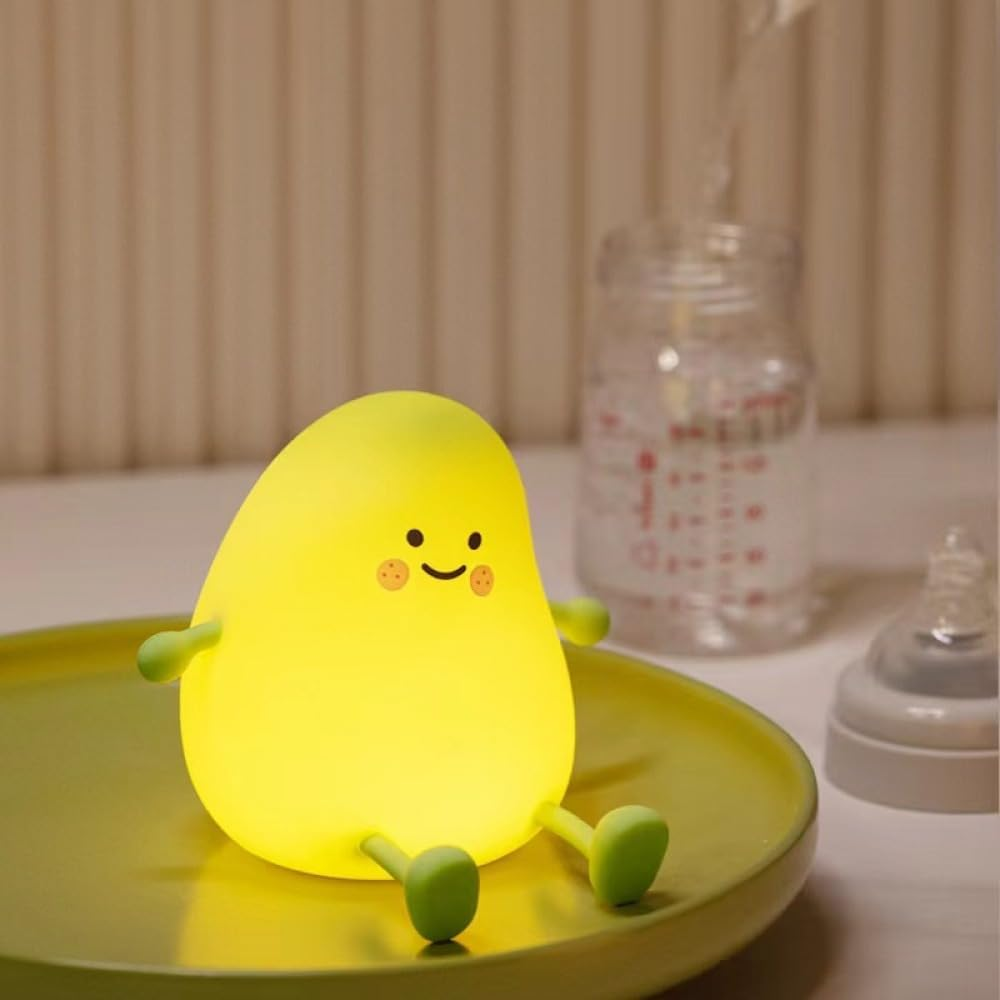 YUCHAO WONOER Cute Mango Night Light-Night Light for Kids, Baby Night Light, Rechargeable Dimmable Nightlight, Bedside Lamp Nursery Nightlight with 15/30/60 Minutes Timing Setting and Touch-Sensitive image number 4
