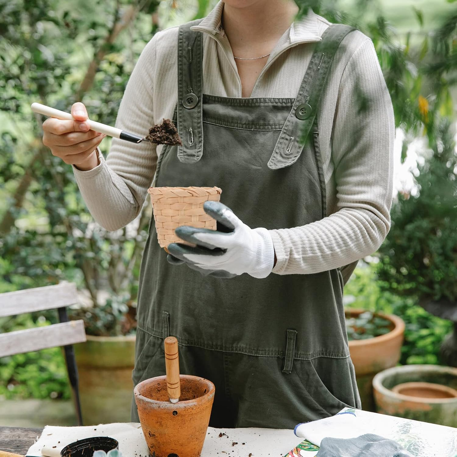 Angoily Versatile Bamboo Storage Baskets 10Pcs for Fruits Snacks Decor Rustic Design image number 2