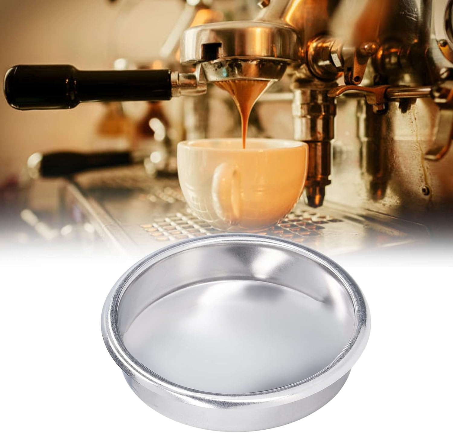 Backflush Cleaning Disc, 58Mm Stainless Steel Semi Automatic Coffee Machine Backflush Insert Blind Filter for Coffee Machine Cleaning image number 3