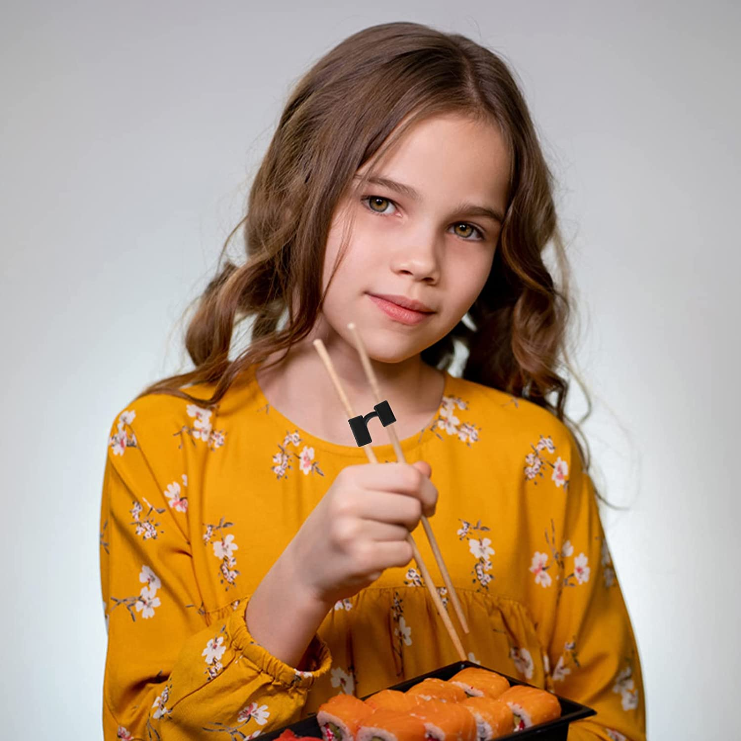 5 Pieces Reusable Chopstick Helper Training Chopsticks Hinges Connector Training Chopstick for Adults, Beginner, Trainers or Learner (Black) image number 6