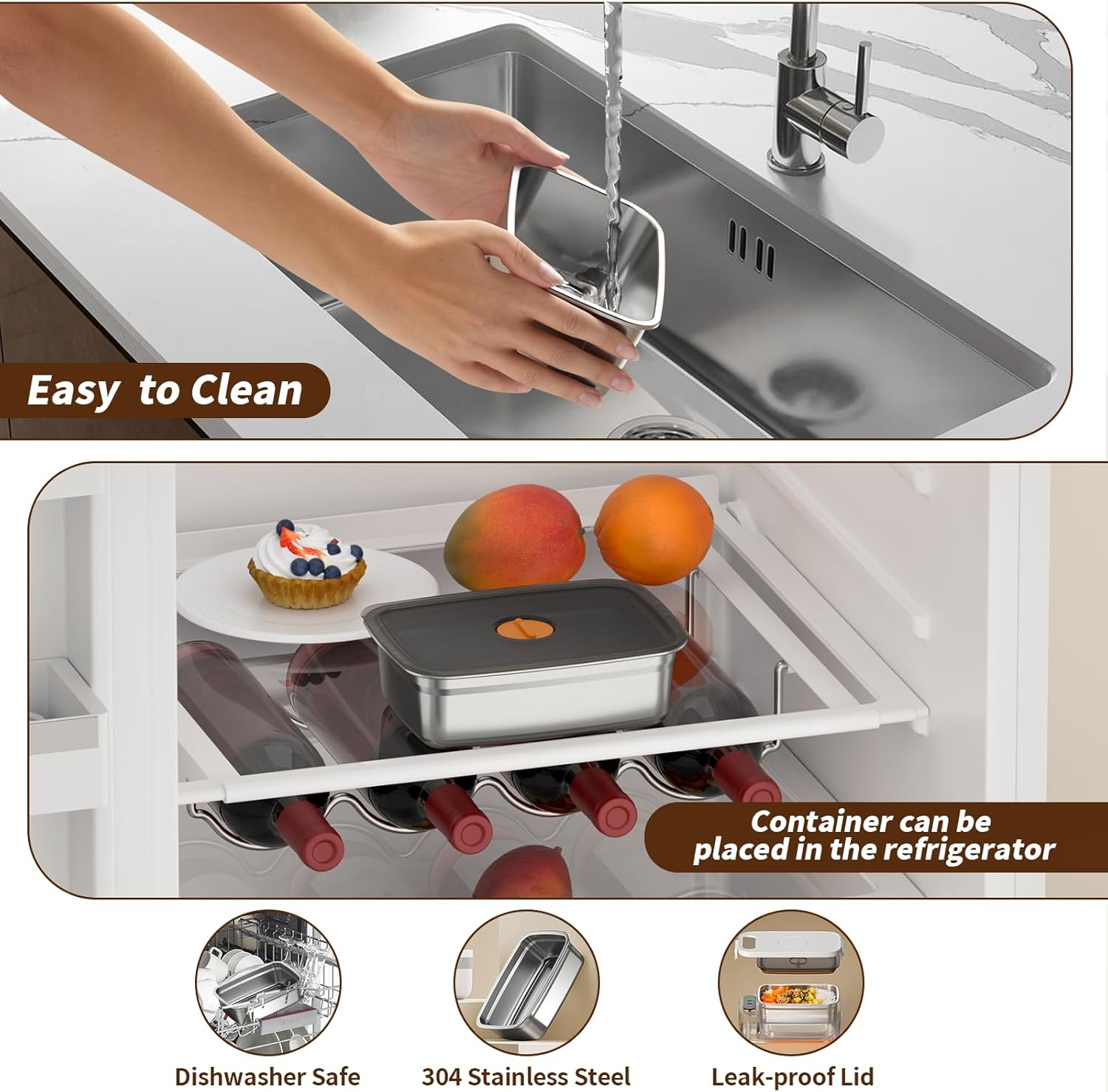 Cordless Electric Lunch Box, Food Heater with 14000Mah Battery, Leaku-Proof 1L Protable Self-Heating Food Warmer for Car, Office, Travel, Picnic & Outdoor, 8 Timer image number 1