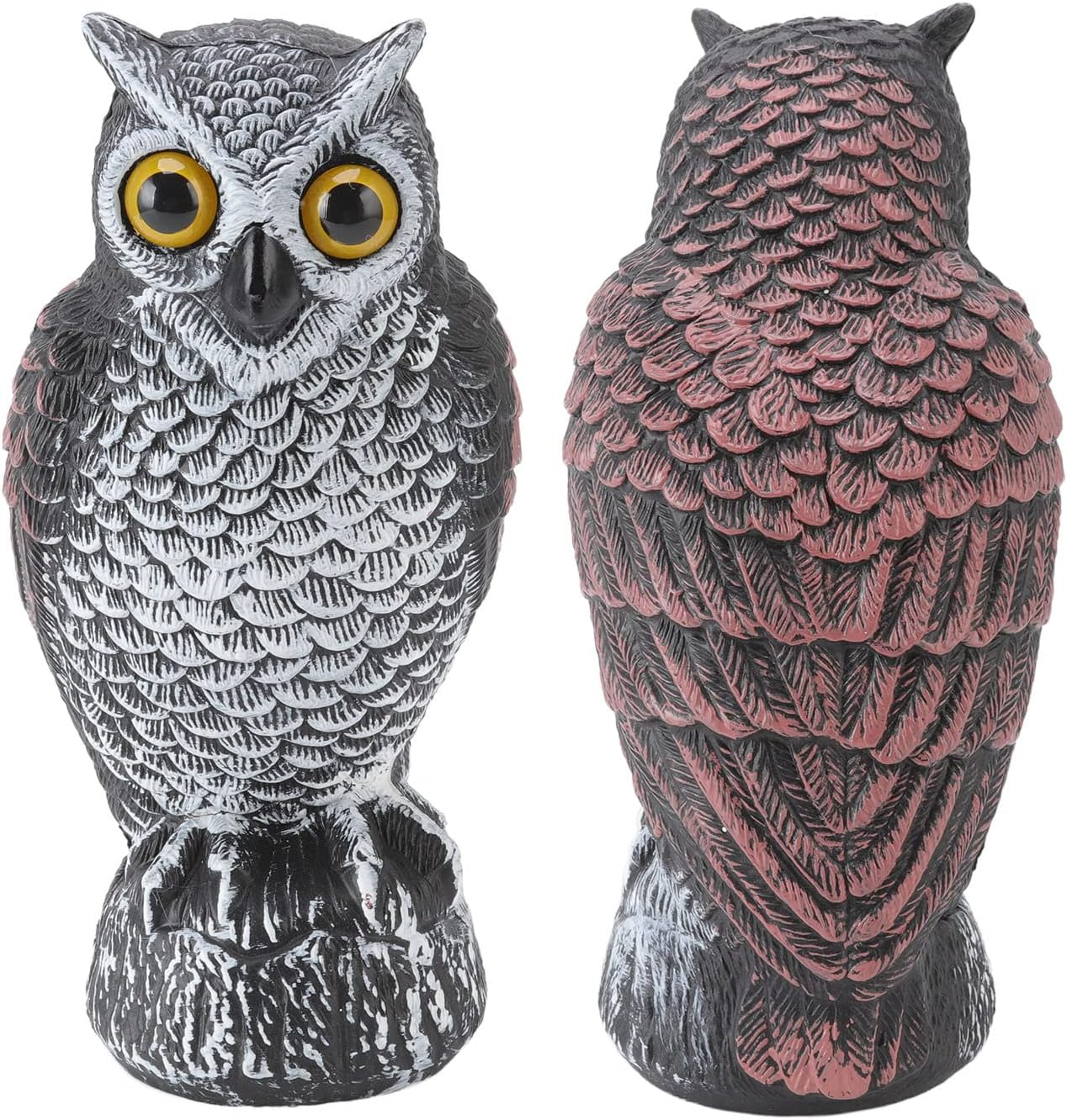 Owl Decoys, Fake Owl to Scare Birds Away, Waterproof and Sun Protection Plastic Owl Statues for Bird Control, Pigeon Deterrent, Enemy Scarecrow for Garden Yard Outdoor, Halloween image number 3