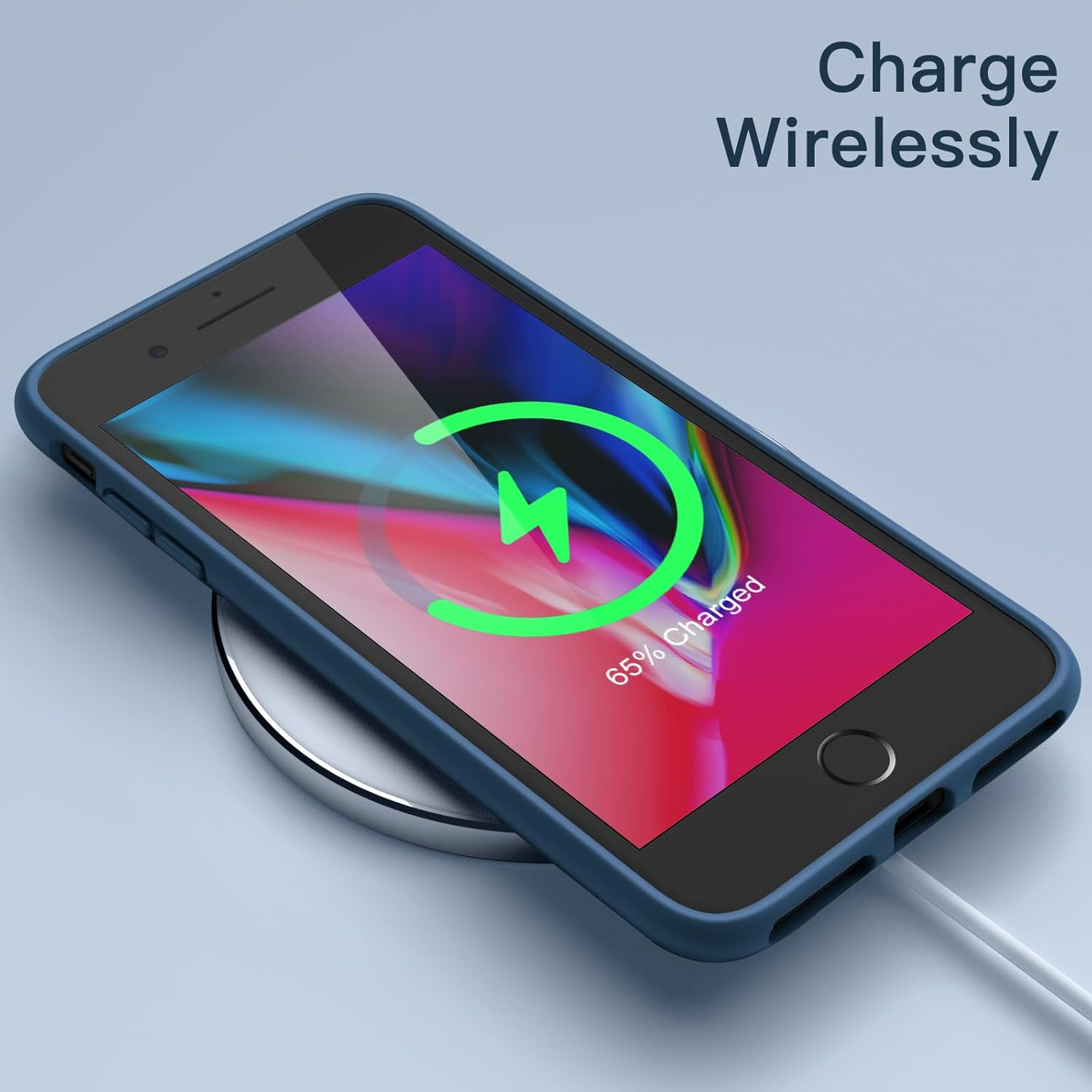 Jetech Silicone Case for Iphone SE 3/2 (2022/2020 Edition), Iphone 8 and Iphone 7, 4.7-Inch, Silky-Soft Touch Full-Body Protective Case, Shockproof Cover with Microfiber Lining (Cobalt Blue) - Black image number 7