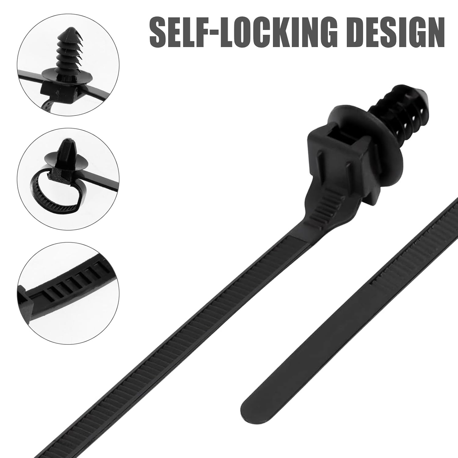 290Pcs Car Wire Harness Routing Clip Assortment Kit，Wire Routing Clips Enduring Nylon Retainer Car Clips Replacement Parts for Most Cars Auto，5 Different Sizes