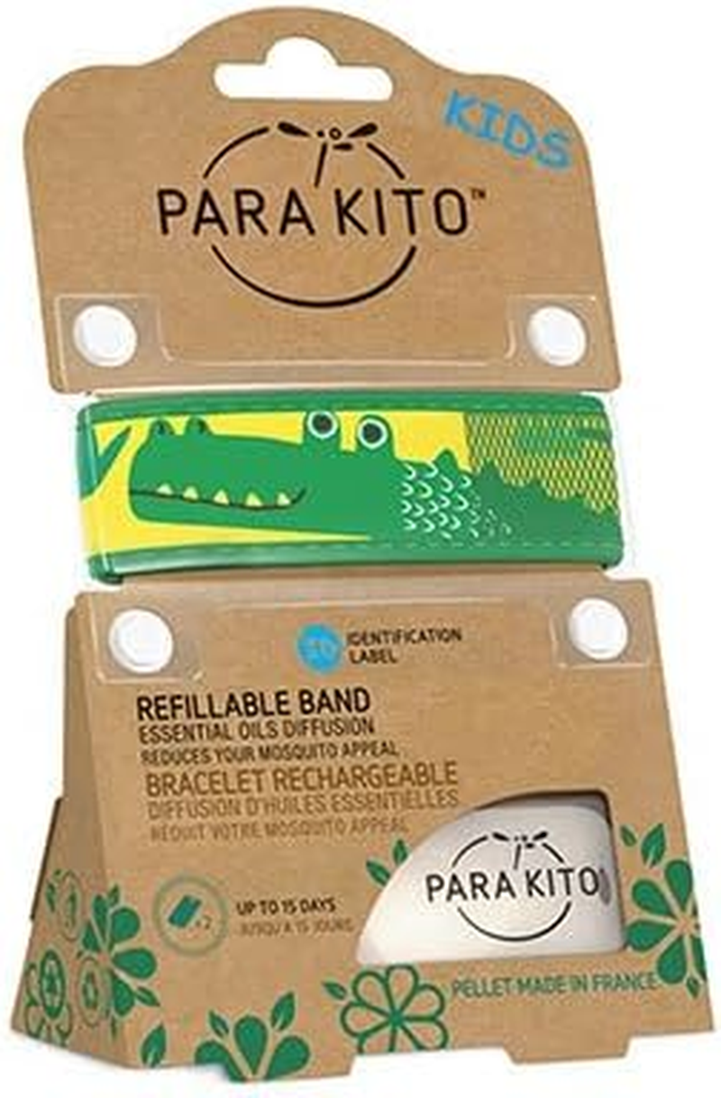PARAKITO Mosquito Band Kids - Mozzie Bands Kids - W/Natural Essential Oils, No DEET, No Alcohol, Waterproof, from 3+ Years. 30 Days Protection, 15 Days per Pellet, 2 Pellets per Pack (Polar Bear)