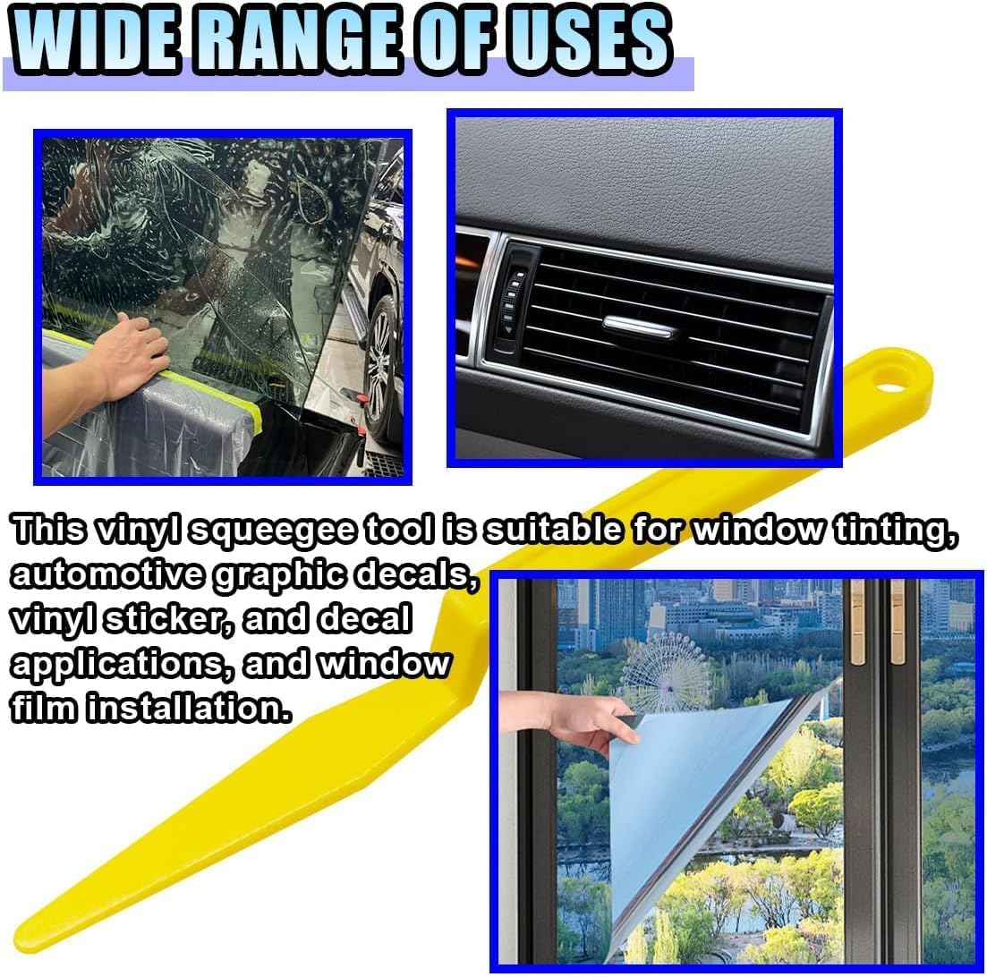 10 Pcs Professional Window Tint Tool Kit, Triangle and Contour Squeegees, Card Scraper for Bubble Free Car Vinyl Wrap, Window Film and PPF Installation,Auto Tinting Accessories Kit image number 6