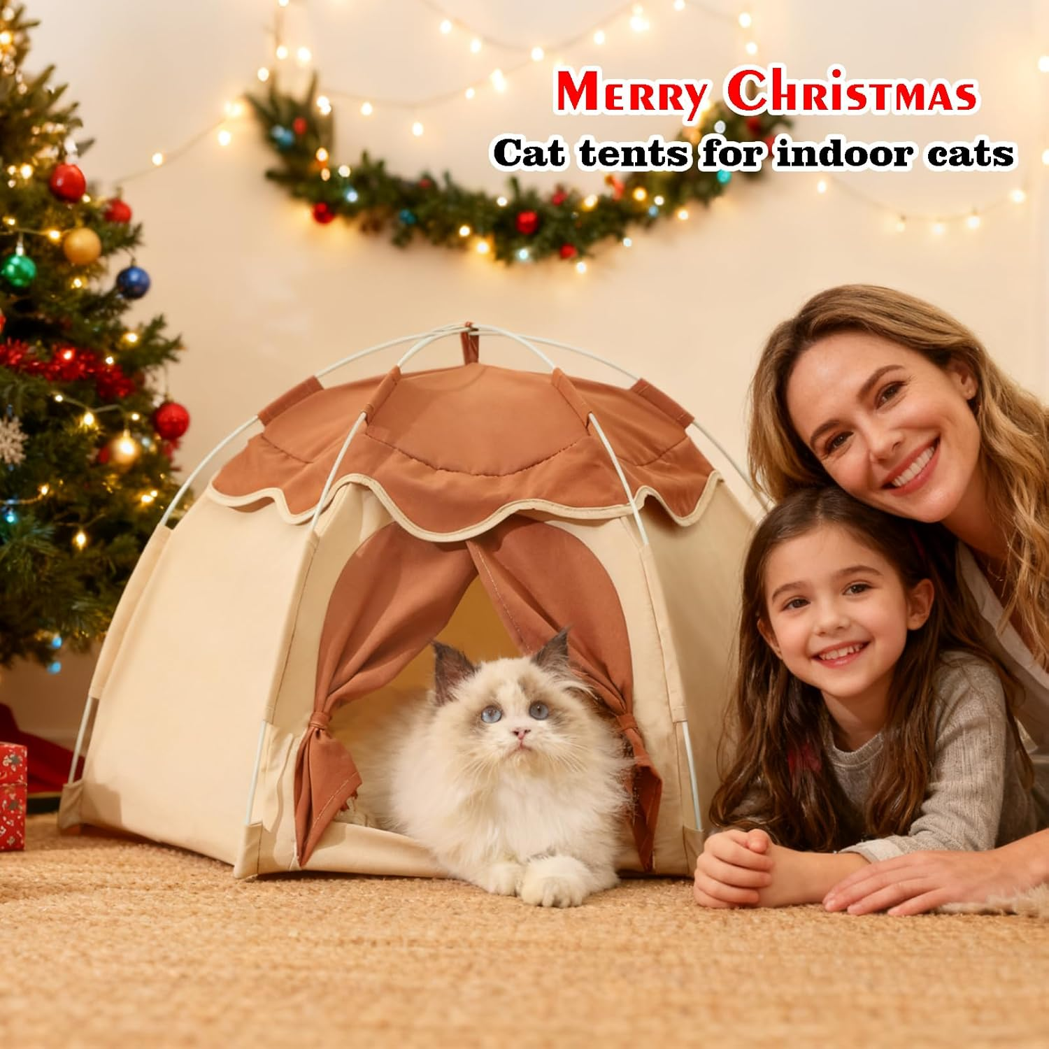 Gigreinc Cat Princess Tent for Indoor, Tiny Cat Tents,Kitten Tent Suitable for Samll Dogs,Pet Cute Cave Nest Dog Tents image number 1