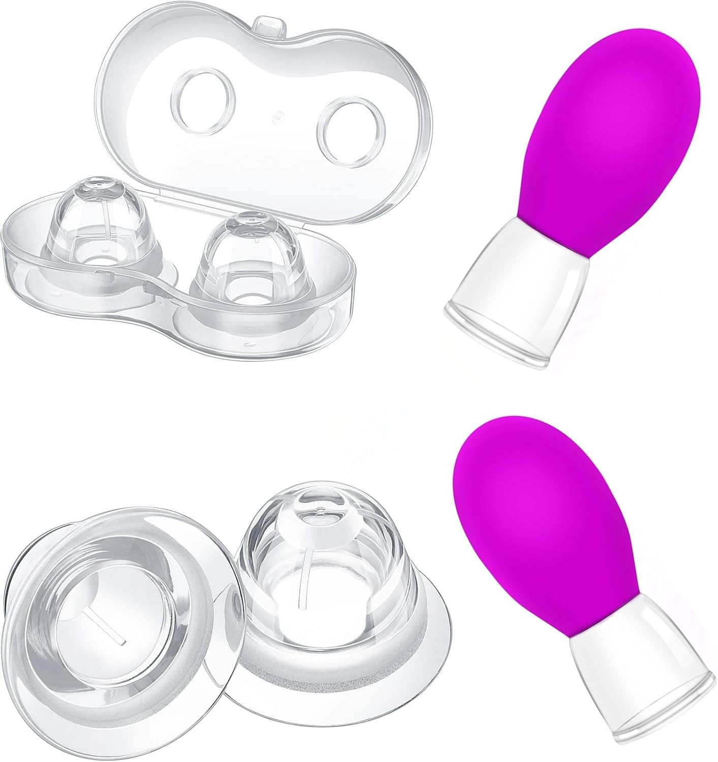 Nipple Everter for Breastfeeding Support, Nipple Corrector, Aids in Latch by Drawing Out Flat or Inverted Nipples for Nursing Moms (4 PCS)