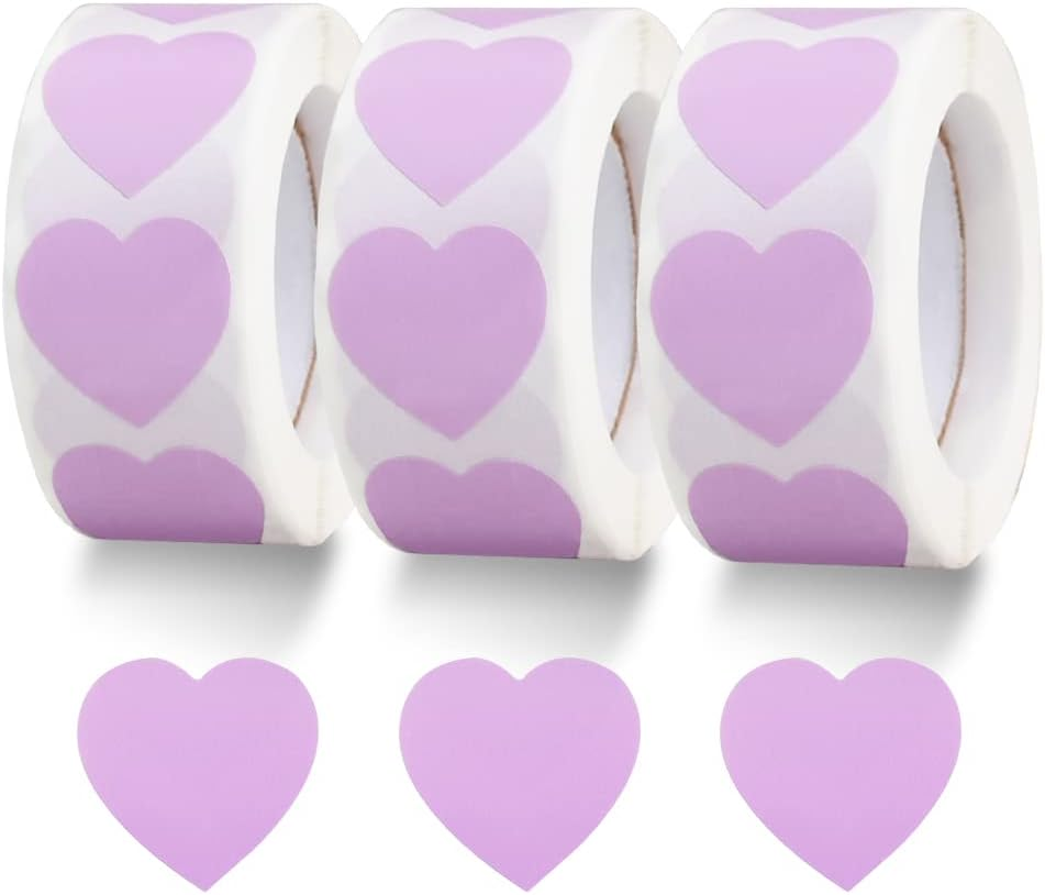 1500 Labels Blue Heart Stickers 1 Inch Heart Coding Shape Paper Labels for Wedding Anniversaries Invitation Envelopes Cute Decals for Water Bottle Packaging(3 Pcs/500 per Roll)