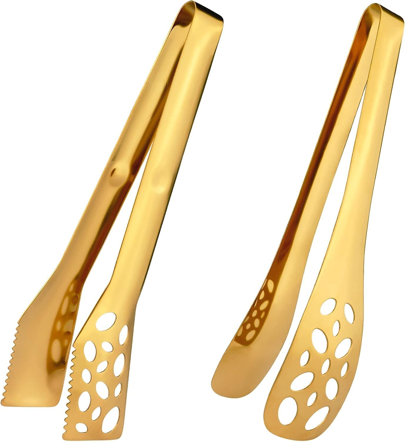 2 Pack Kitchen Tongs for Cooking 10 Inch Stainless Steel Salad Tongs BBQ Grill Tongs Heavy Duty Metal Tongs Heat Resistant Gold Serving Utensils (Gold, 10 Inch) image number 6
