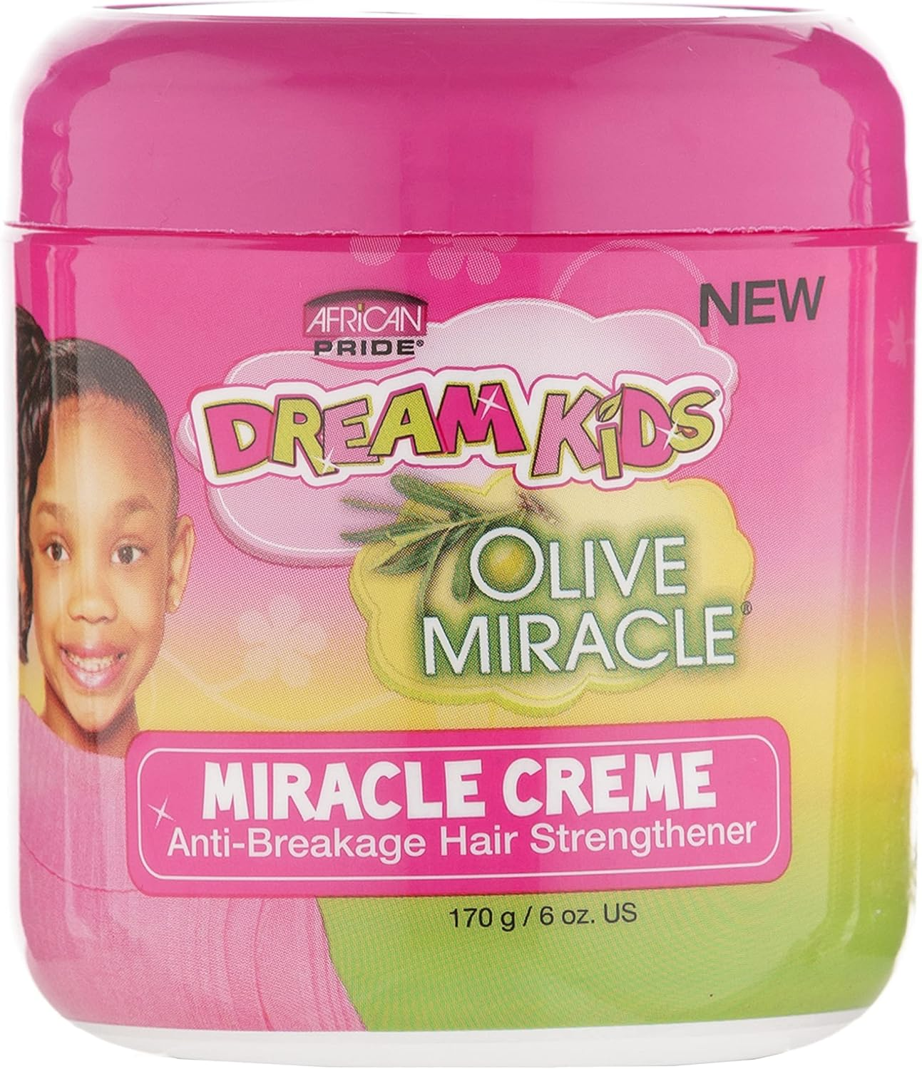African Pride Dream Kids Olive Miracle Creme Anti-Breakage Hair Strengthener - Helps Strengthen, Condition & Protect Hair, Contains Olive Oil, 6 Oz image number 1
