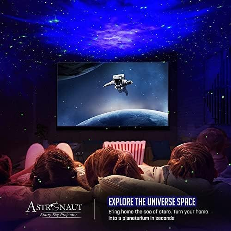Mooyran Astronaut Galaxy Star Projector Night Light - Astronaut Space Projector LED Lamp with Timer and Remote, Starry Nebula Ceiling Projection, Aesthetic Room Decor for Gaming Room, Home Theater image number 5