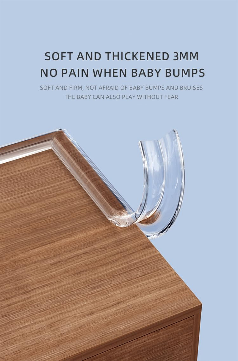 Baby Corner Protector (10FT + 4 Clear Corner Protectors), Silicone Child Bumper Strips, Baby Corner Protector Guards, Soft Transparent Odorless Corner Protectors, for Furniture Sharp Corners image number 5