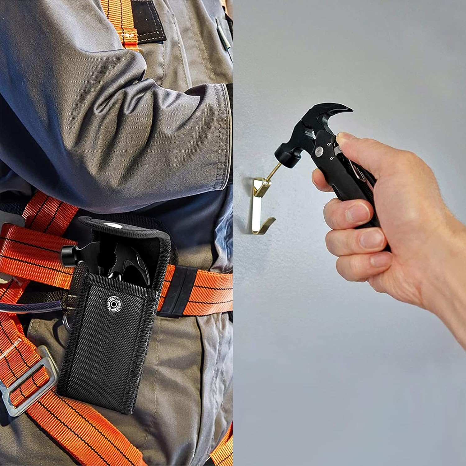 SAWKIT Multi-Tool Pliers Multi-Functional 15 in 1 Mini Hammer Camping Gear Survival Tool for Men, DIY Handyman, Father/Dad, Husband, Boyfriend, Women, All in One Survival Tools Small Hammer Multitool image number 4