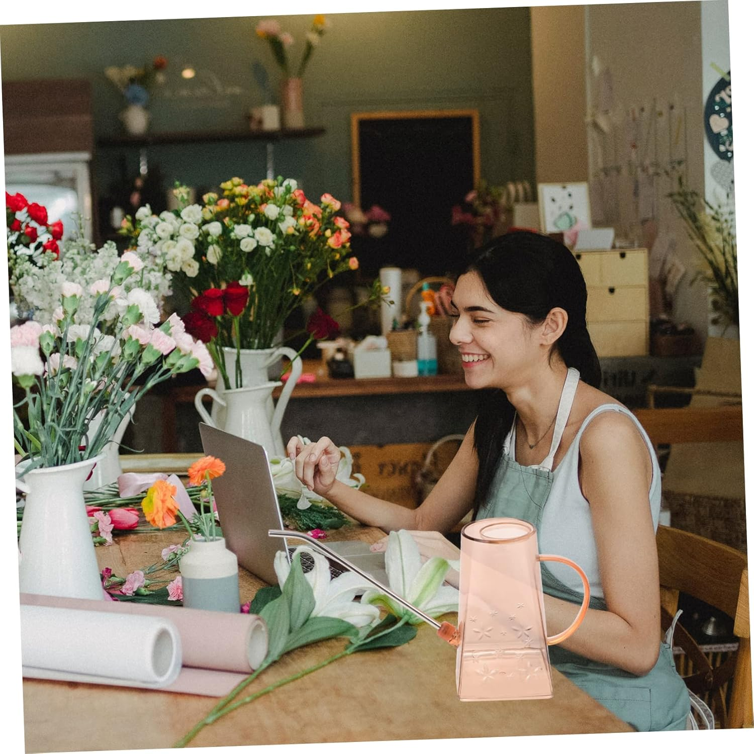 Garden Watering Can Long Spout Indoor Outdoor Succulent and Houseplant Care image number 6