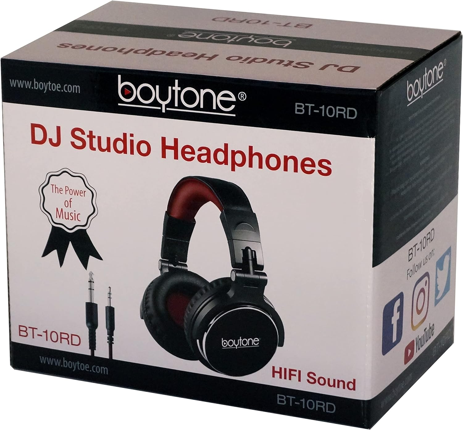 Boytone BT-10RD Wired over Ear Headphones Studio Monitor & Mixing DJ Stereo Headsets with 50Mm Drivers and 1/4 to 3.5Mm Audio Jack for Audio Mixer Computer, Phone, Guitar, Laptop, Amplifier image number 4