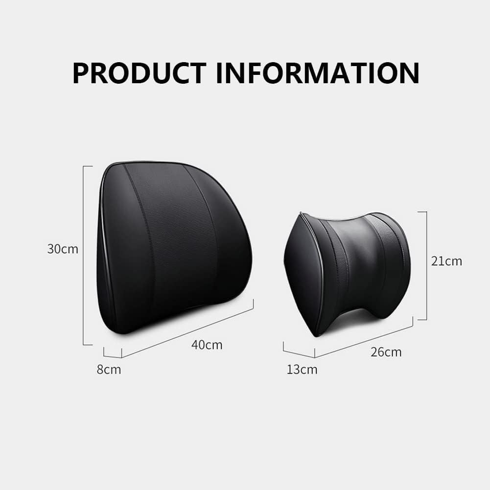 Lumbar Support and Car Neck Pillow for Office Chair and Car Seat, XICEN Softness Memory Foam Erognomic Seat Cushion with Adjustable Strap, Comfortable Ergonomic Design image number 2