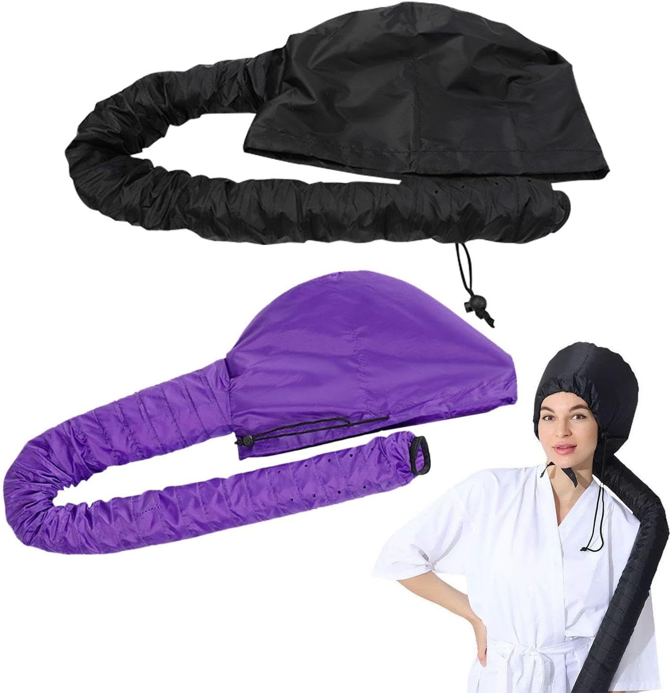 Pack of 2 Hair Dryer Caps, Helmet Drying Caps, Perm Caps for Home Care, Hair Dryer Attachments for Women and Girls