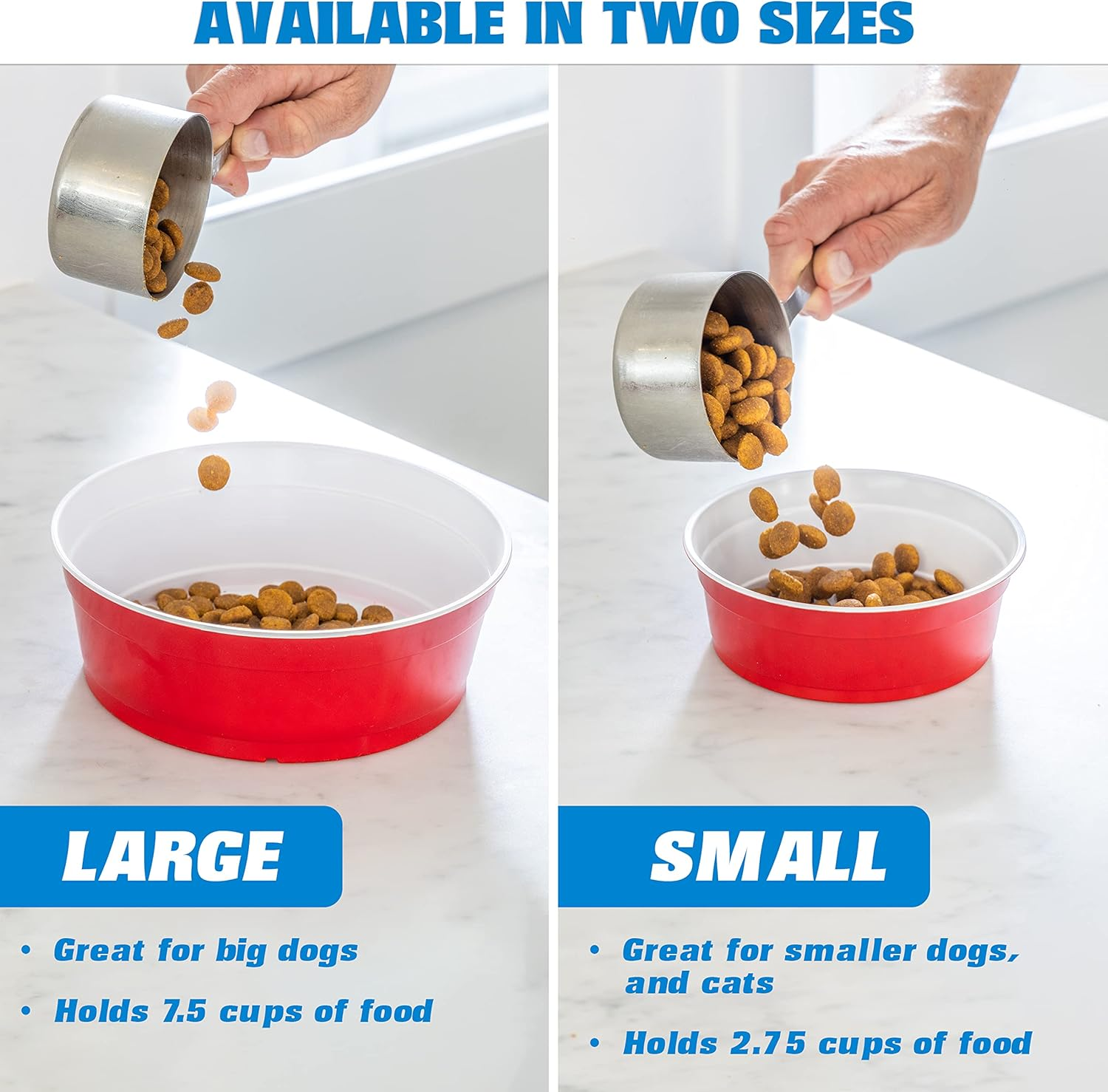 Party Dog Disposable Red Cup Style Pet Food Bowls for Cats and Dogs - Large and Small Sizes image number 2