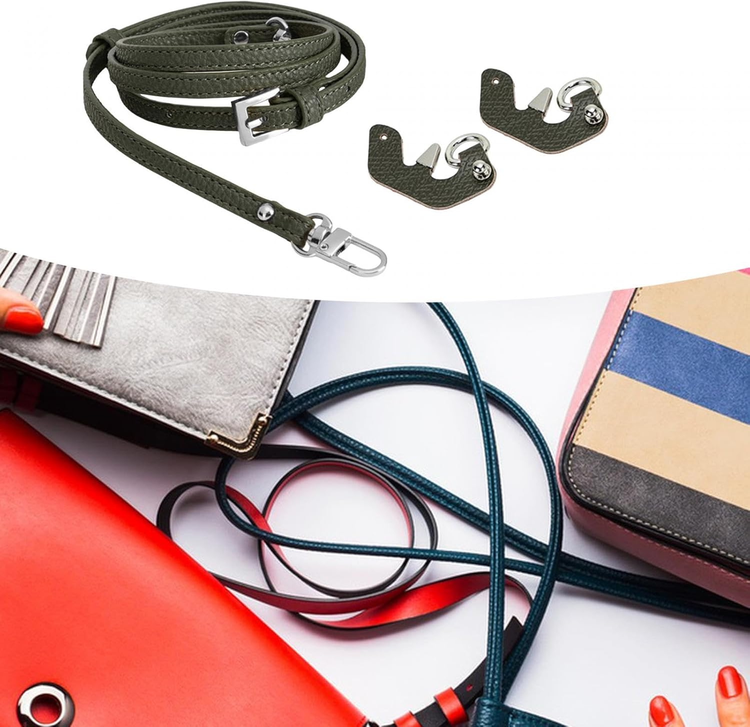 Wall Exchange Belt, Cross-Body Belt, Classic, Simple, Removable Pocket Shoulder Strap, Replacement For, Wallet Production, Briefcase, - Gray image number 2