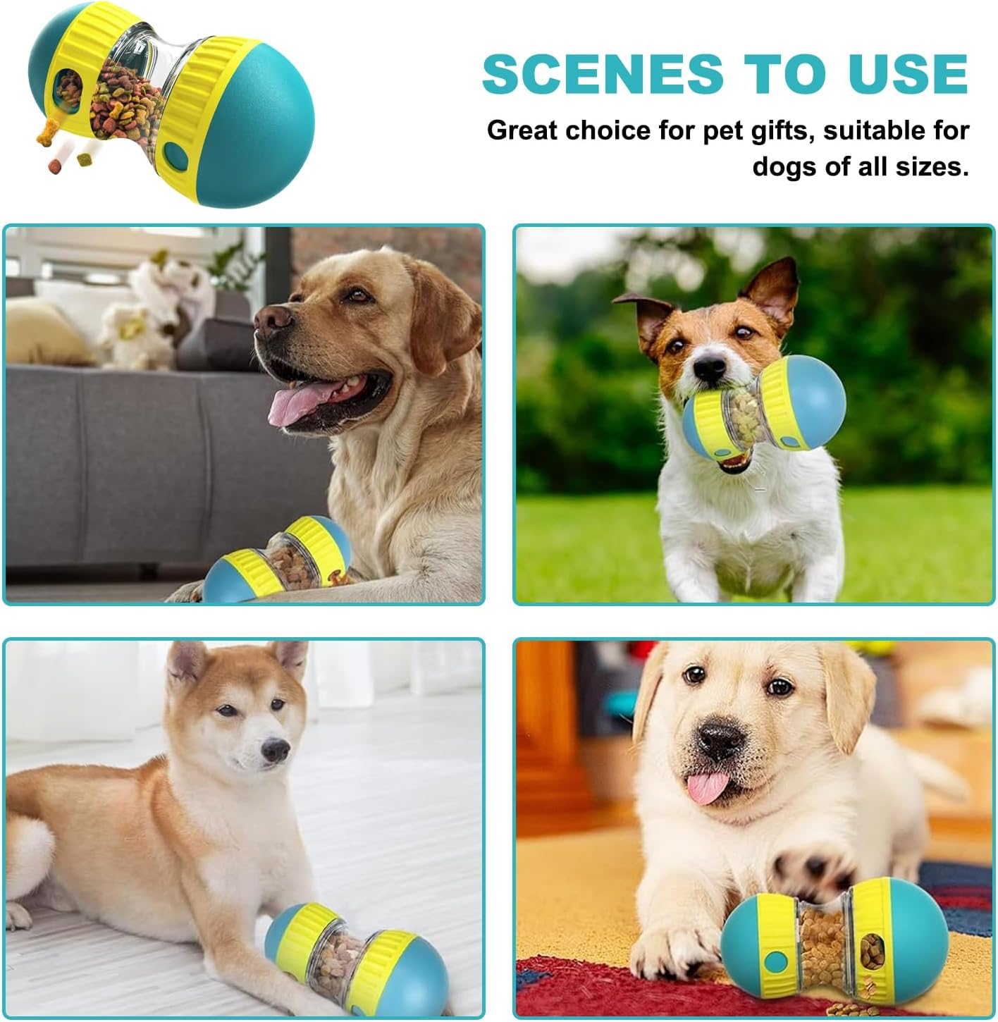 Pet Treat Dispenser, Interactive Dog Treat Puzzle Toy, Enrichment Toy with Adjustable Slow Food Dispensing, Suitable for All Dogs image number 6