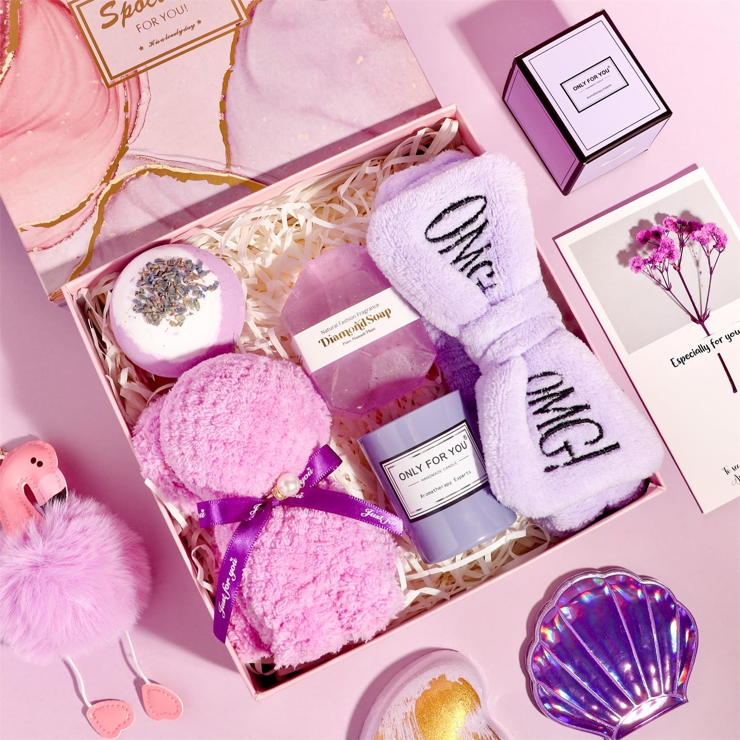 Women Birthday Gifts Ideas, 13 Pieces Self Care Gift Package for Female Friend BFF Mom Girlfriend Wife Daughter Sister Grandma, Relaxing Gift Basket Include 12Oz Wine Tumbler with Lid and Straw image number 5