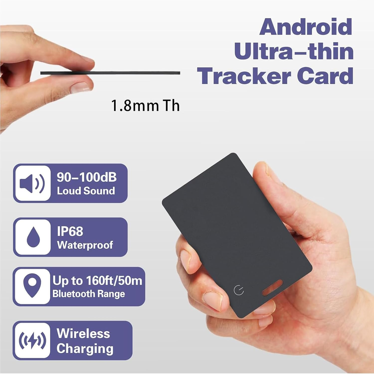 Wallet Finder for Android,Bluetooth Tracker Item Works with Google Find My Device(Find Hub)App,Ip68 Waterproof Google Certified Wallet Tracker Card,Wireless Rechargeable Tracking Tag,For Luggage,Tags image number 5