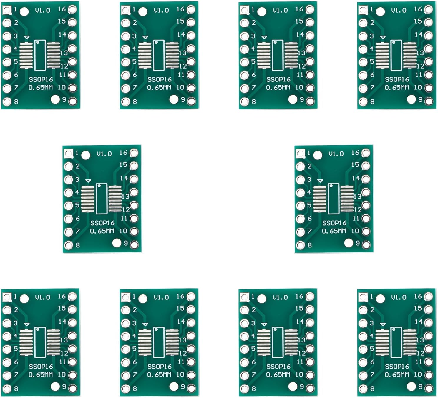 VGOL 10X SOP16 TSSOP16 to DIP-16 PCB Pinboard 21X16Mm for Modding and Upgrading SMD Components to a DIP Footprint image number 3