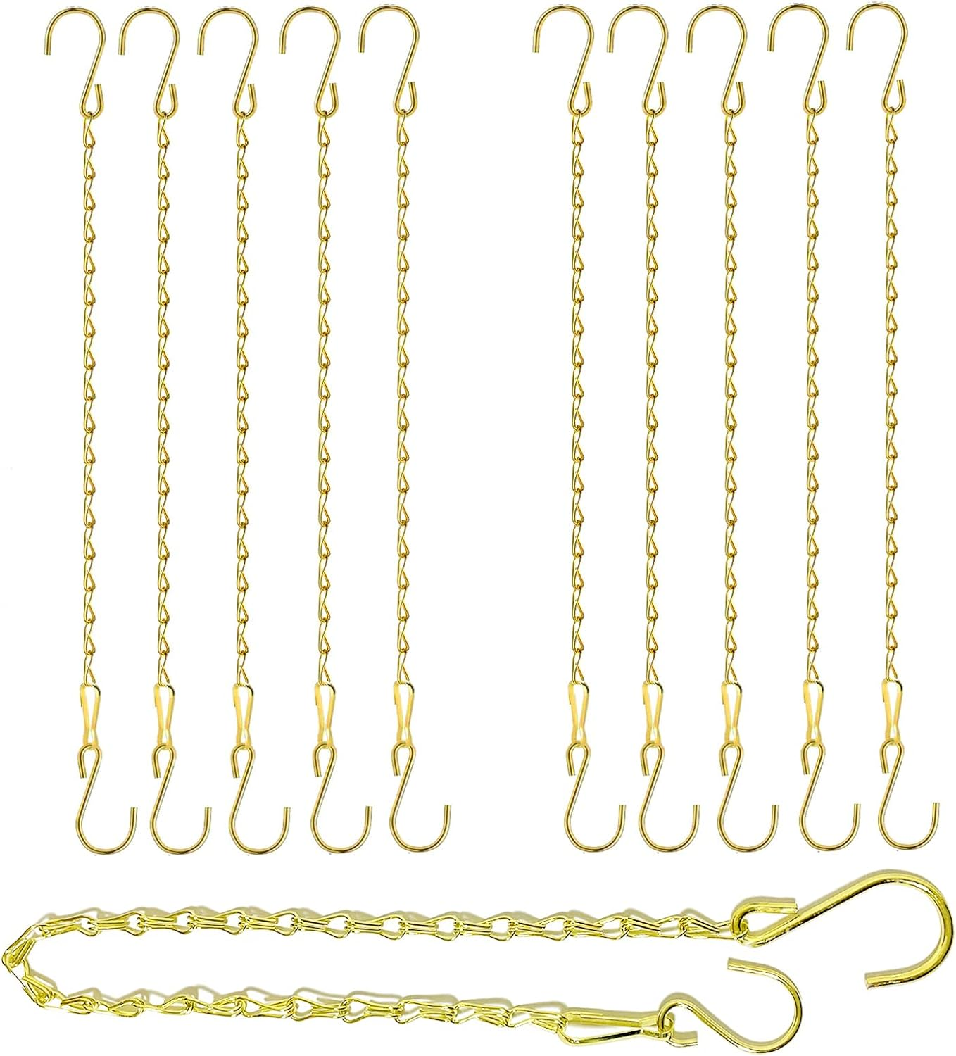 RIFNY Gold Chain for Hanging Plants, 20 Inch Small Plant Chains for Hanging Baskets Kits with Hooks for Bird Feeders Planters Billboards Lanterns Wind Chimes Ornaments Outdoor Indoor Use (10 PCS) image number 5