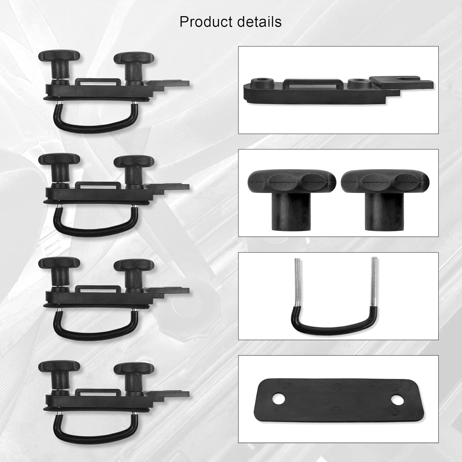 Universal Roof Box U-Bolt Clamps Cargo Carrier Roof Rack Bracket Kit Van Mounting Fitting Kit 85Mm Internal Width 40Mm Thick Luggage Rack Adjustable U Bolt Quick Release Latch for Roof Box Hardware