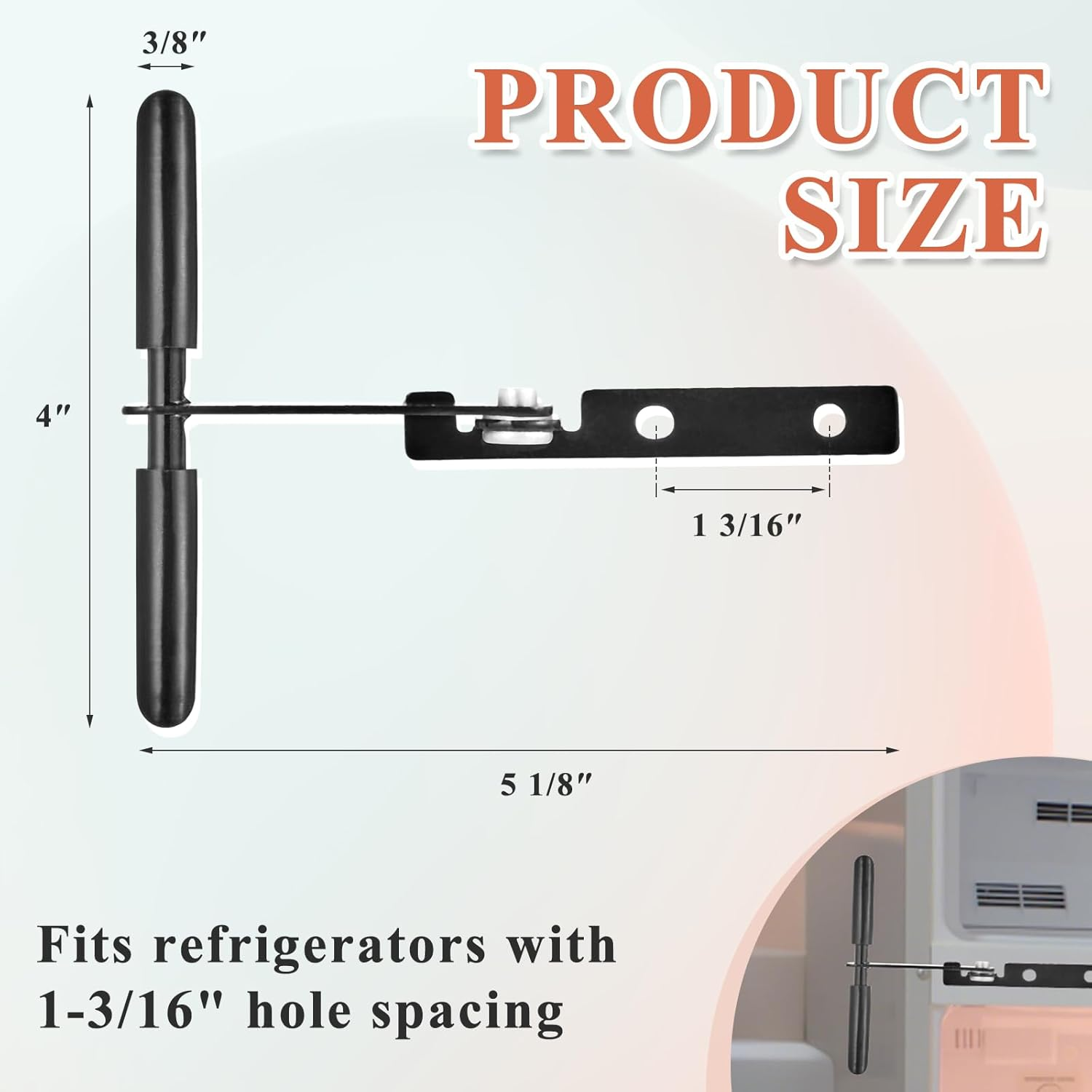 1 Pcs RV Refrigerator Door Latch Fridge Lock 1-3/16" Hole Spacing Furniture Parts Hardware Keeps Fridge Shut While Traveling
