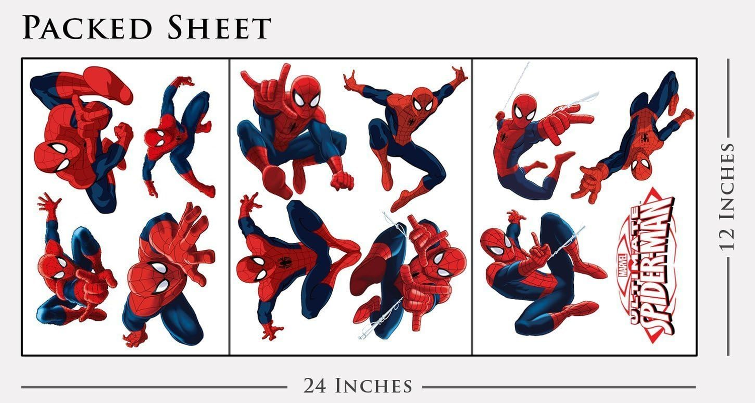 Spiderman Sticker Pack for Kids Room Wall Decor | Peel and Stick Wall Decal for Ultimate Spider-Man Party Decoration by Dekosh image number 2