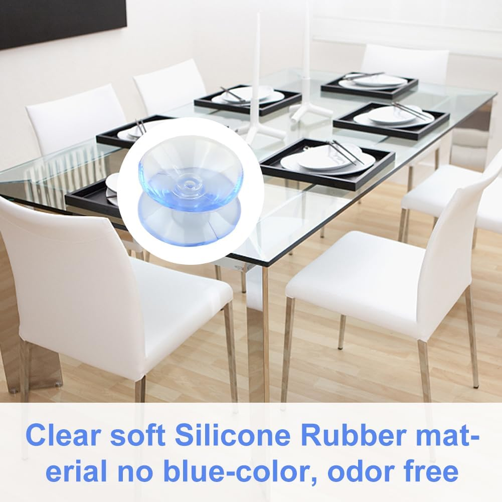 10Pcs Double Sided Suction Cups,Non-Slip Silicone Suction Cups for Glass Table Top,Clear Glass Table Suctions Pads for Tabletop,Windshield,Mirror,Window(Size:20Mm/0.78Inch) image number 6