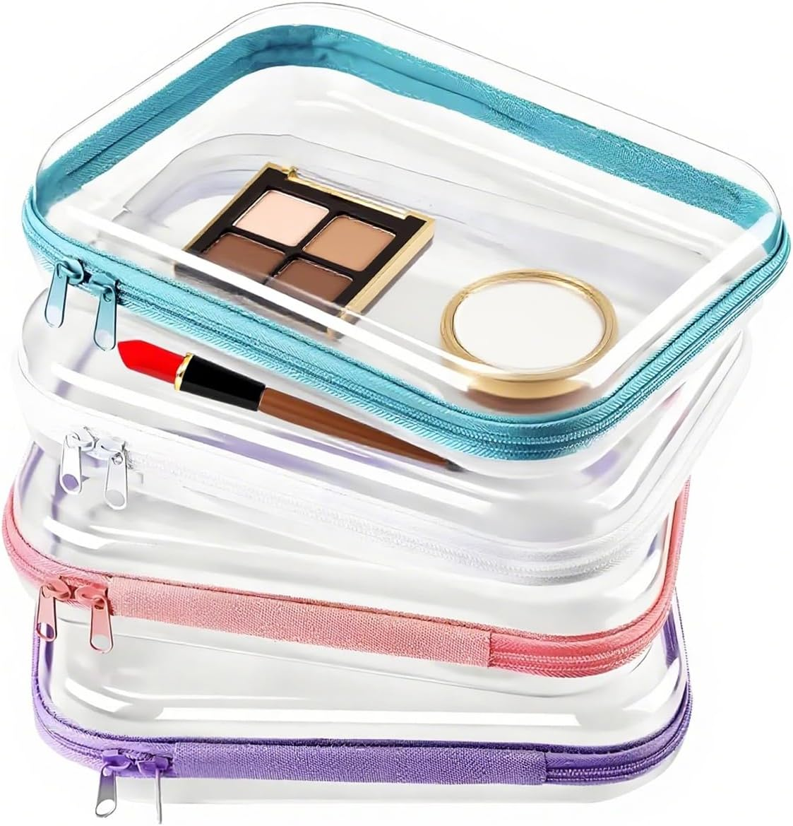 SVCEQZE Clear Zip Bags - Clear Bags for Makeup Travel Accessories | Storage Boxes Cosmetic for Travel Bathroom Household image number 1