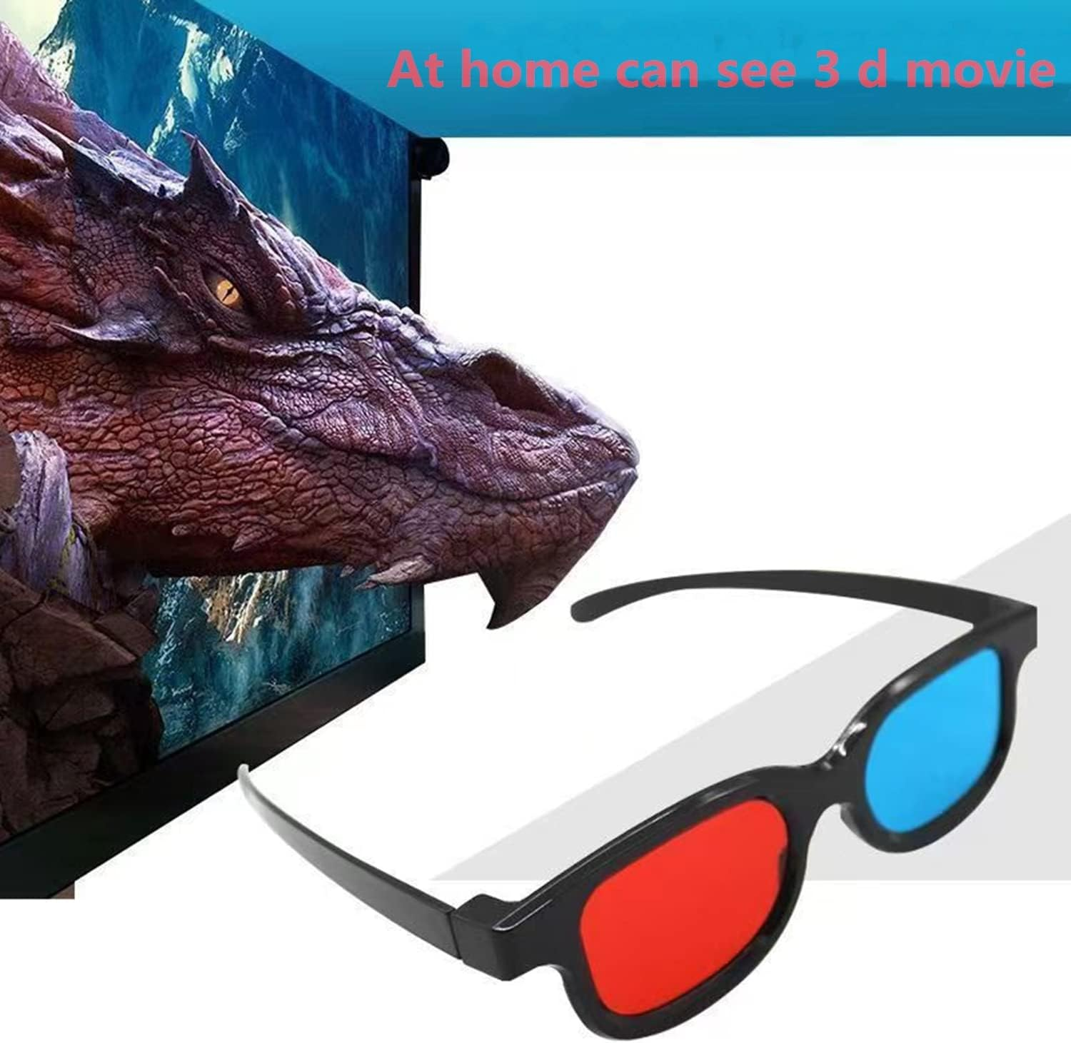 3D Glasses, 5 Pairs of Red and Blue 3D Vision Glasses for Watching 3D TV, 3D Movies and Playing 3D Games image number 2
