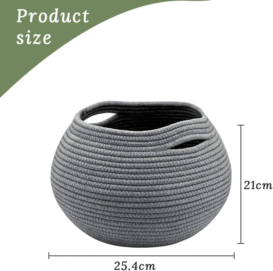 2-Pack round Cotton Rope Basket, Woven Dog Cat Toy Storage Box, Toy Storage Basket, Can Be Used to Store Toys, Clothes, Towels, Suitable for Nursery, Laundry, Bedroom, Bathroom, Closet Organization image number 1