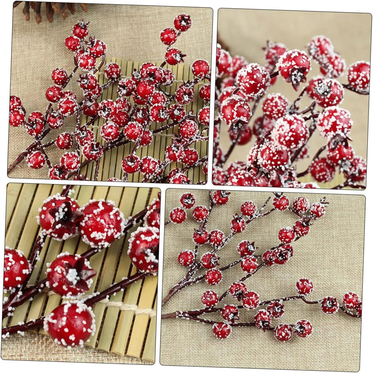 1Set Fake Pomegranate Decorations Simulated Christmas Supplies for Home Living Room and Bedroom Decor Realistic Red Lightweight and Attractive image number 6
