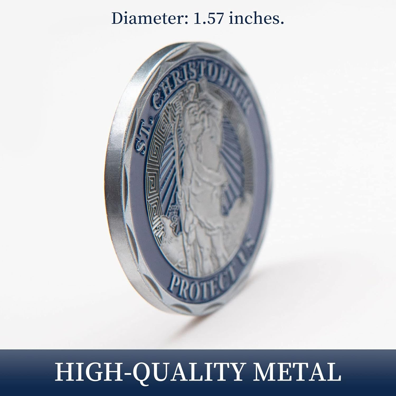 Yuchew St Christopher Coin Religious Challenge Coin Saint Christopher Medal Bless Safety Commemorative Parent, Family, Friend image number 4