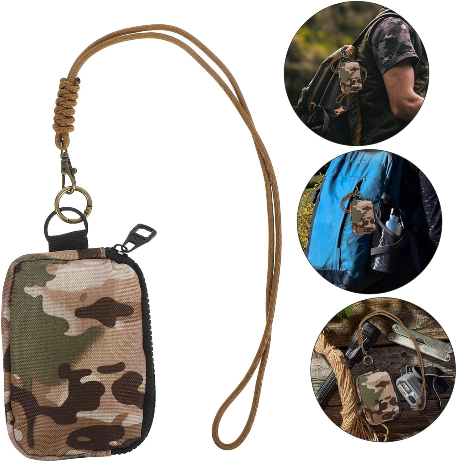 Mobestech Outdoor Leisure Lanyard Bag Portable Coin Purse Pocket Organizer for Credit Card Id Card Keys Jewelry Storage Bag image number 5