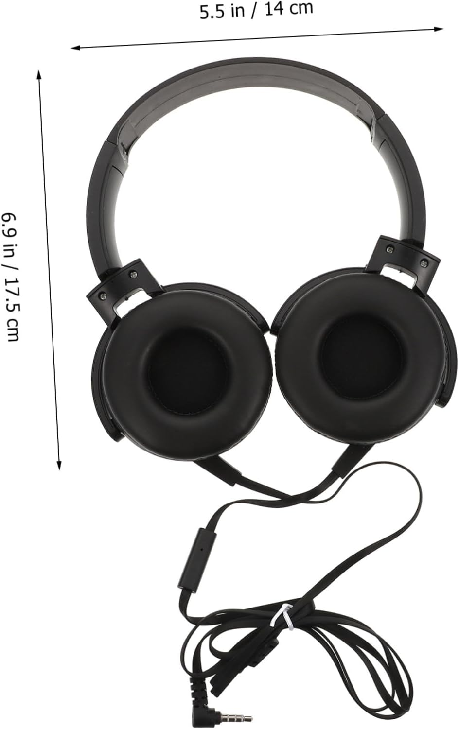 Wired Stereo Headset Microphone for Gaming and Phone Use, Black Over-Ear Headphones Surround Sound for Pc Laptop Tablet Users image number 3