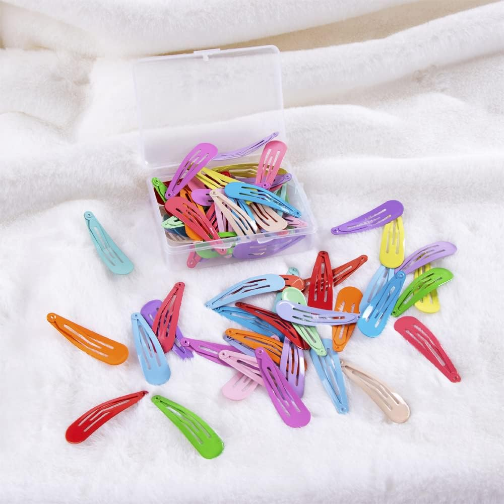 JINSION Girls' Hair Clips, Pack of 50 Baby Hair Clips, Colourful Hair Clips, Women'S Metal Snap Hair Clips in Candy Colour, Children'S Hair Accessories, Small for Hair Clip, Birthday Party Gift image number 1