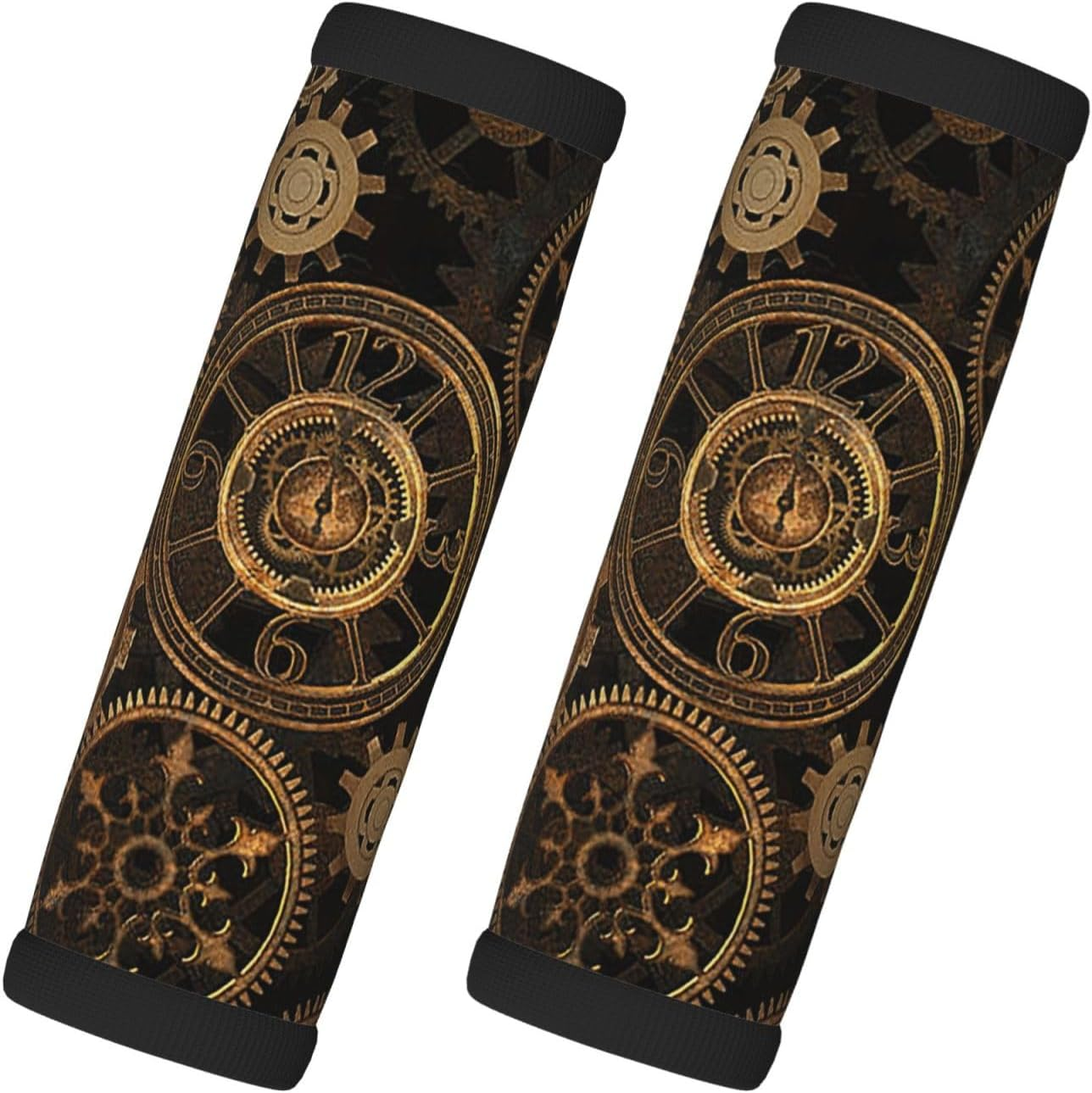 Gears Clock Bronze Century Print Stylish Luggage Wrap Grips Suitcase Wrap Grips Identifiers for Easy Travel Comfort image number 6