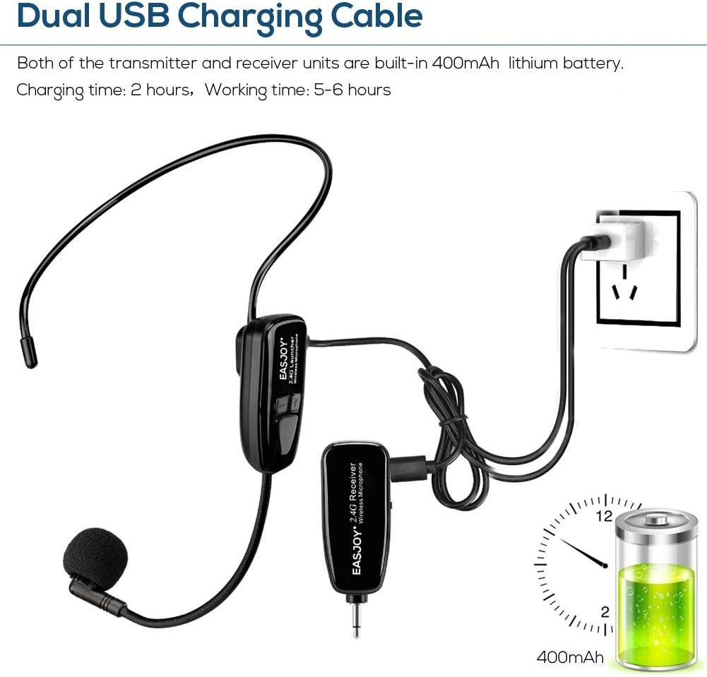 2.4G Wireless Microphone Headset Mic for Voice Amplifierspeaker Karaoke Computer Teaching Meetingyoga Singing image number 6