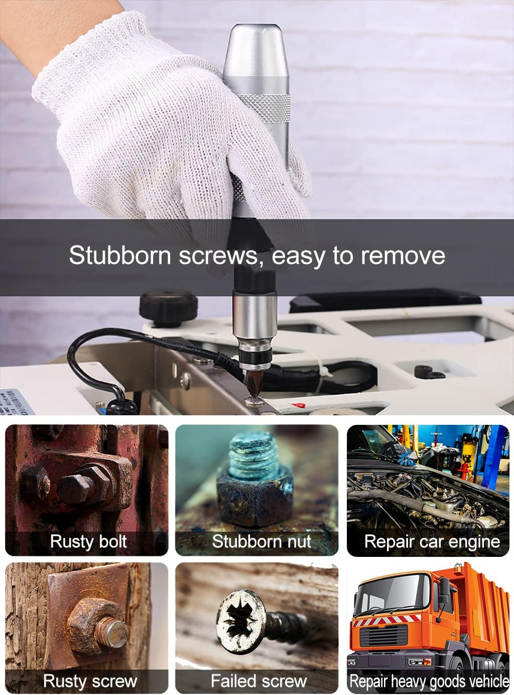 12 PCS Manual Impact Driver, S2 Alloy Steel Impact Driver Bit Set, Broken Bolt Extractor Set, Rust Screw Extractor, Impact Screwdriver for Dismantling the Old Screws (12PCS) image number 3