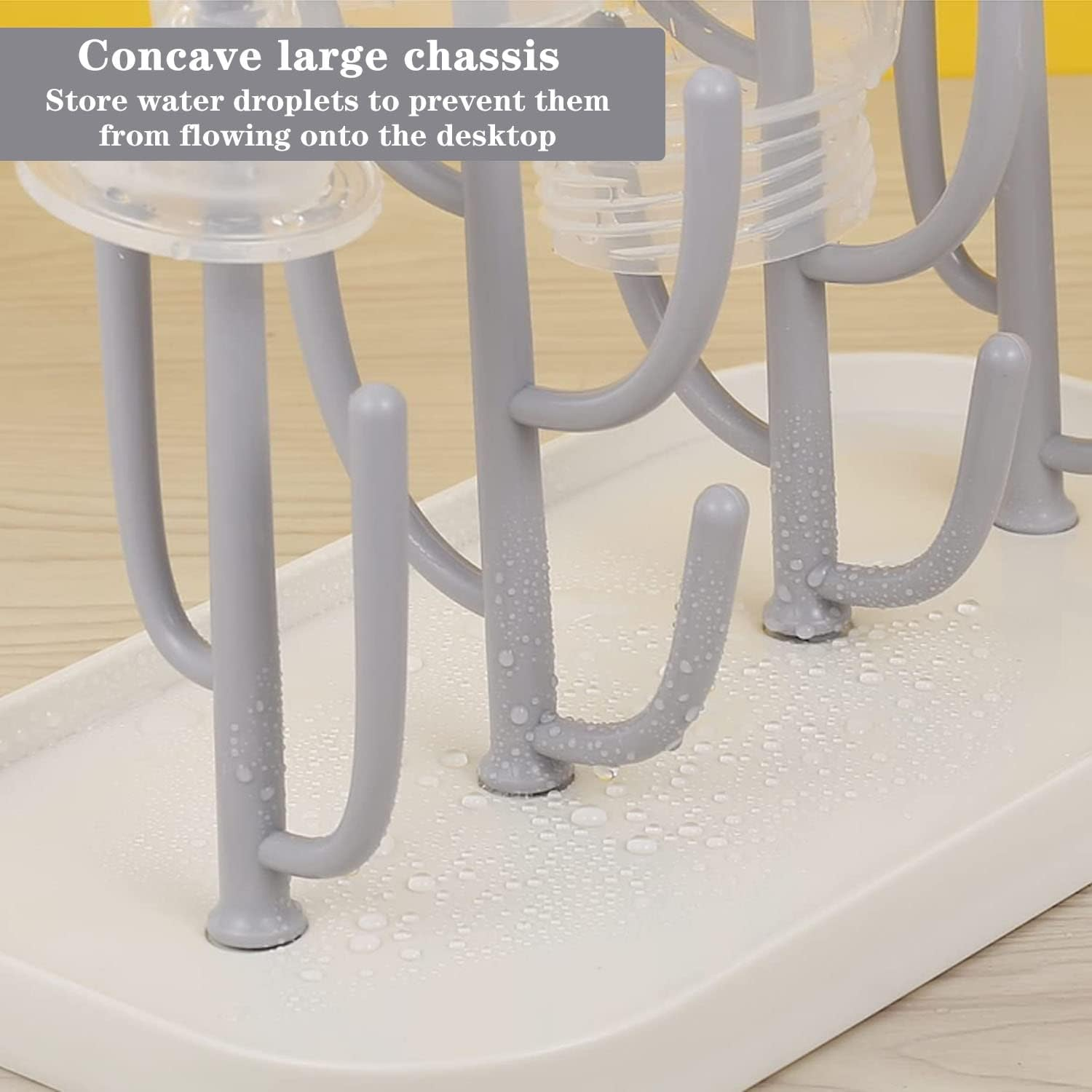 Liriqi Drying Rack for Baby Bottles and Accessories - Bottle Stand for Teats, Cups - Bpa-Free, Grey - (Pink) image number 4